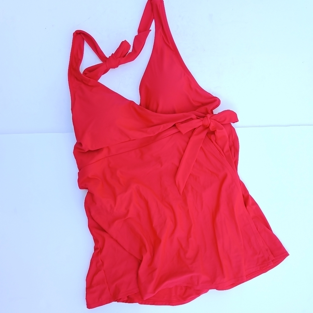 J. Crew One Piece Halter Swim Dress Red - Picture 4 of 10
